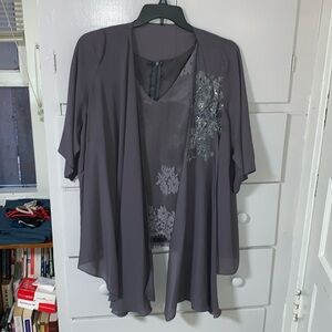 Layered Shirt and cover up combo - women’s size 2XL